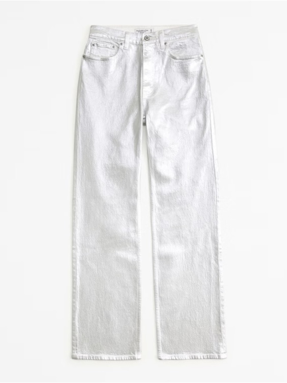 NWT Abercrombie & Fitch Curve Love High Rise 90s Relaxed Silver Jeans size 24